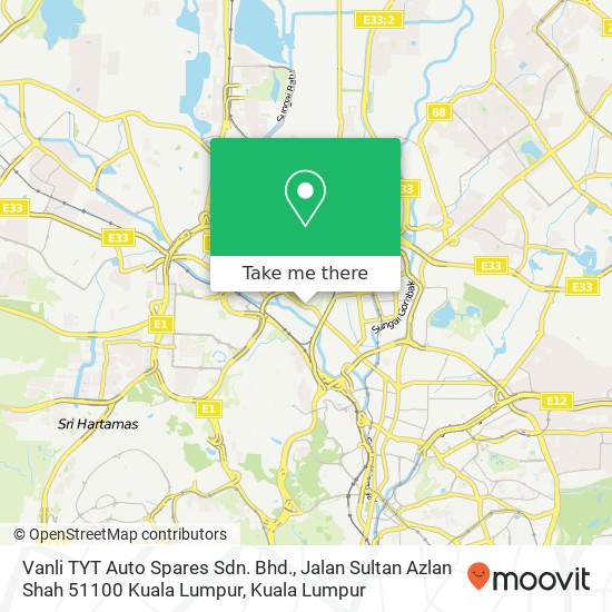 Vanli TYT Auto Spares Sdn. Bhd., Jalan Sultan Azlan Shah 51100 Kuala Lumpur map