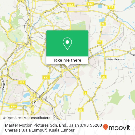 Peta Master Motion Pictures Sdn. Bhd., Jalan 3 / 93 55200 Cheras (Kuala Lumpur)