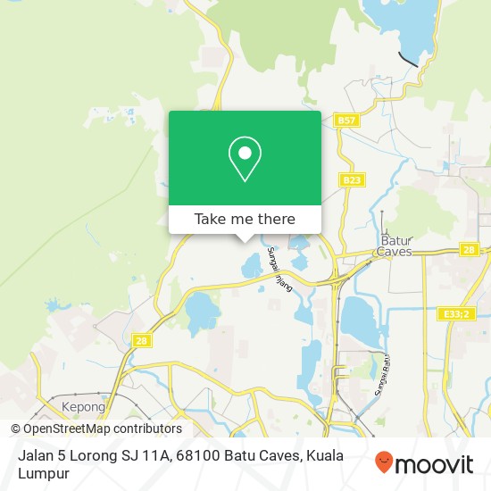 Peta Jalan 5 Lorong SJ 11A, 68100 Batu Caves