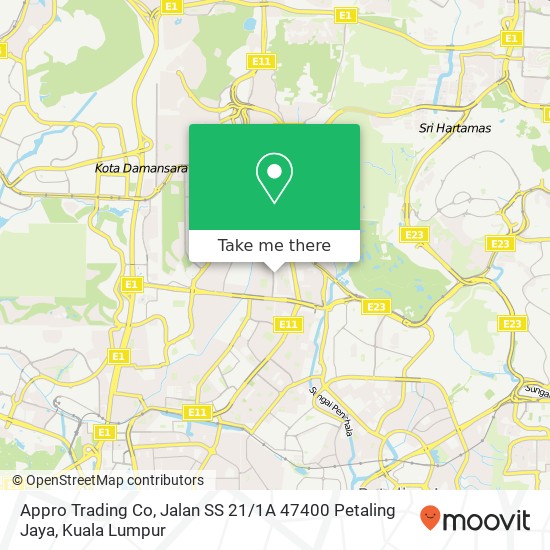 Appro Trading Co, Jalan SS 21 / 1A 47400 Petaling Jaya map