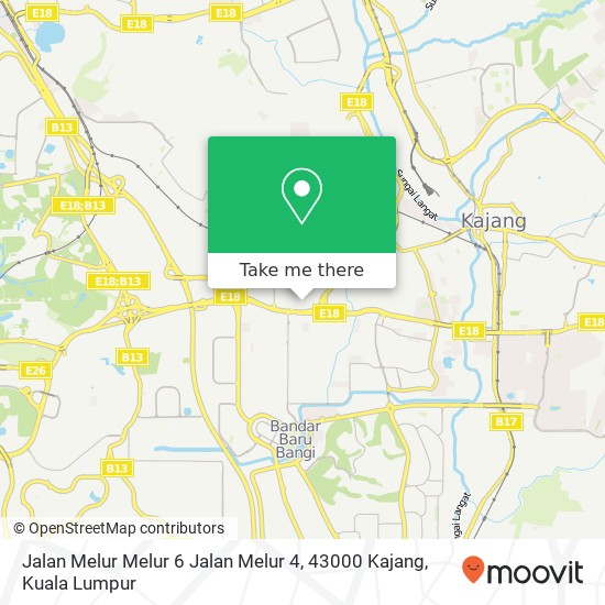 Peta Jalan Melur Melur 6 Jalan Melur 4, 43000 Kajang