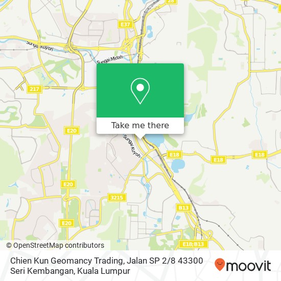 Chien Kun Geomancy Trading, Jalan SP 2 / 8 43300 Seri Kembangan map