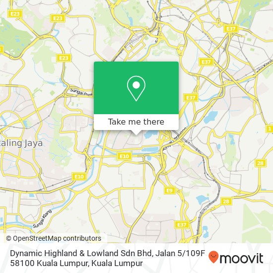 Peta Dynamic Highland & Lowland Sdn Bhd, Jalan 5 / 109F 58100 Kuala Lumpur