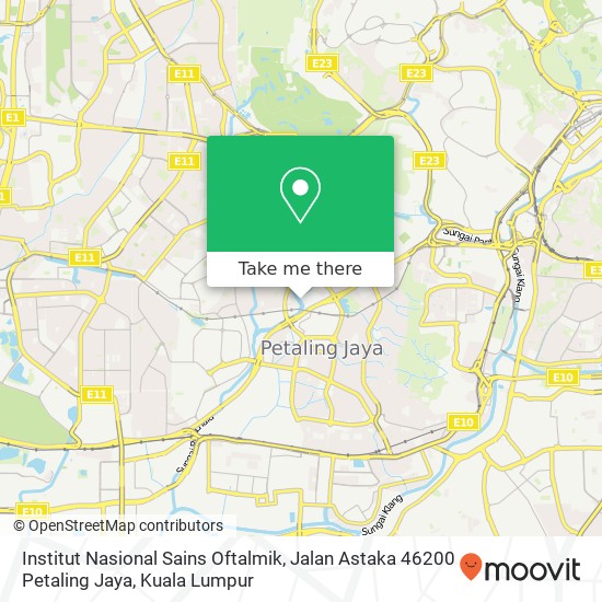 Institut Nasional Sains Oftalmik, Jalan Astaka 46200 Petaling Jaya map