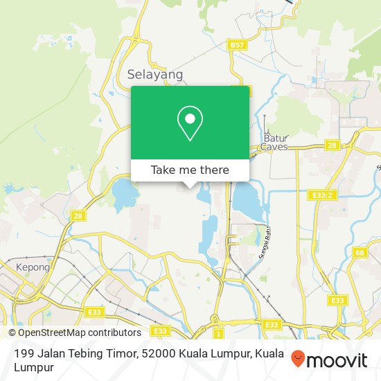 Peta 199 Jalan Tebing Timor, 52000 Kuala Lumpur