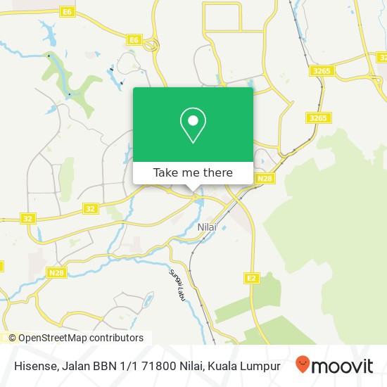 Peta Hisense, Jalan BBN 1 / 1 71800 Nilai