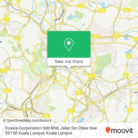 Ozasia Corporation Sdn Bhd, Jalan Sin Chew Kee 50150 Kuala Lumpur map