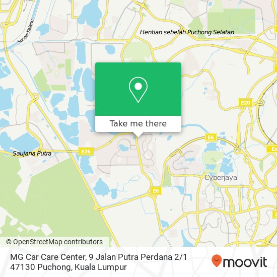 Peta MG Car Care Center, 9 Jalan Putra Perdana 2 / 1 47130 Puchong