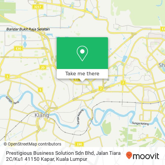 Prestigious Business Solution Sdn Bhd, Jalan Tiara 2C / Ku1 41150 Kapar map