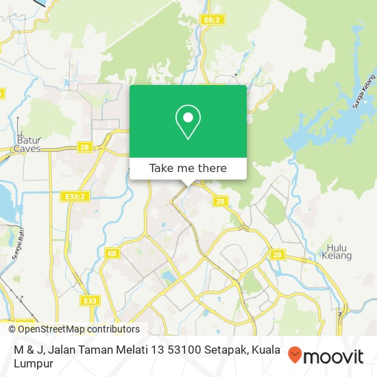 Peta M & J, Jalan Taman Melati 13 53100 Setapak