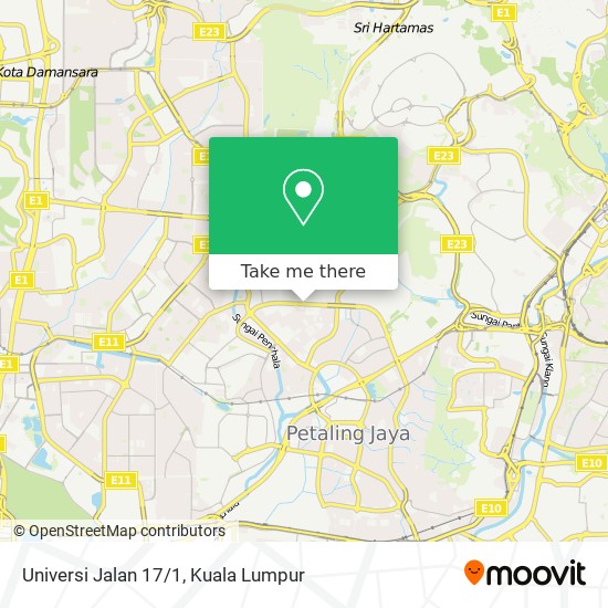 Universi Jalan 17/1 map