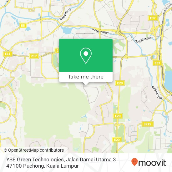 Peta YSE Green Technologies, Jalan Damai Utama 3 47100 Puchong