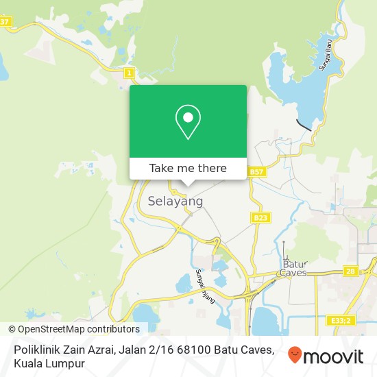 Peta Poliklinik Zain Azrai, Jalan 2 / 16 68100 Batu Caves