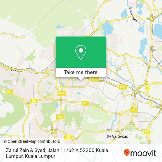 Zairul Zain & Syed, Jalan 11 / 62 A 52200 Kuala Lumpur map