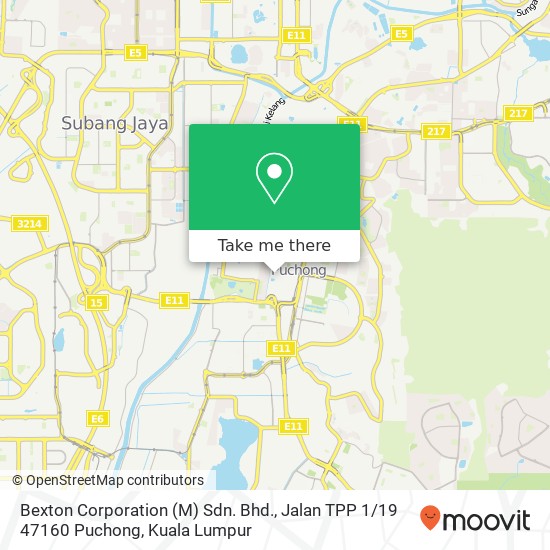 Bexton Corporation (M) Sdn. Bhd., Jalan TPP 1 / 19 47160 Puchong map