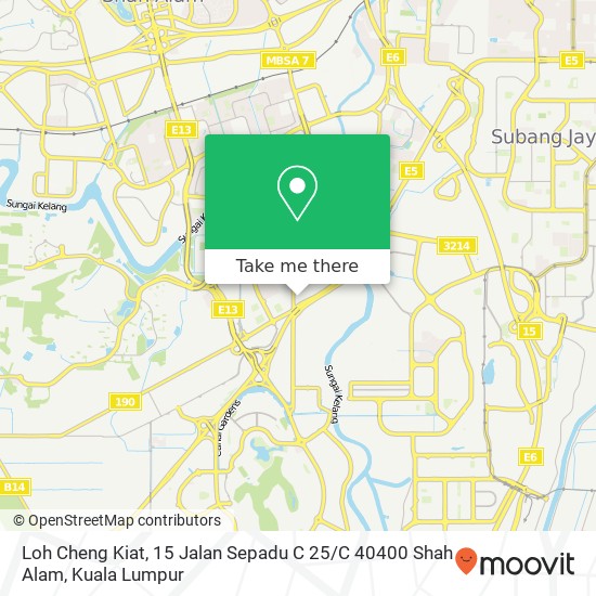 Peta Loh Cheng Kiat, 15 Jalan Sepadu C 25 / C 40400 Shah Alam