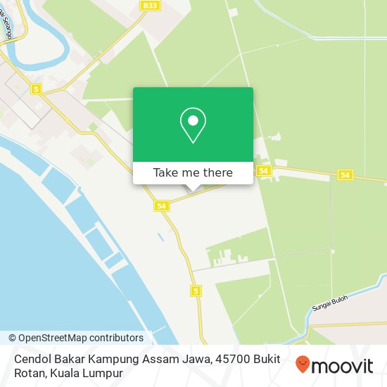 Peta Cendol Bakar Kampung Assam Jawa, 45700 Bukit Rotan
