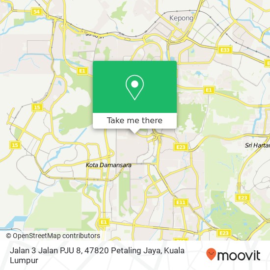 Jalan 3 Jalan PJU 8, 47820 Petaling Jaya map