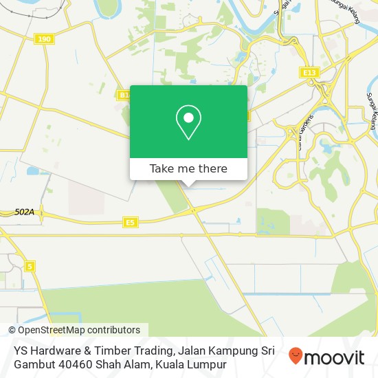 YS Hardware & Timber Trading, Jalan Kampung Sri Gambut 40460 Shah Alam map