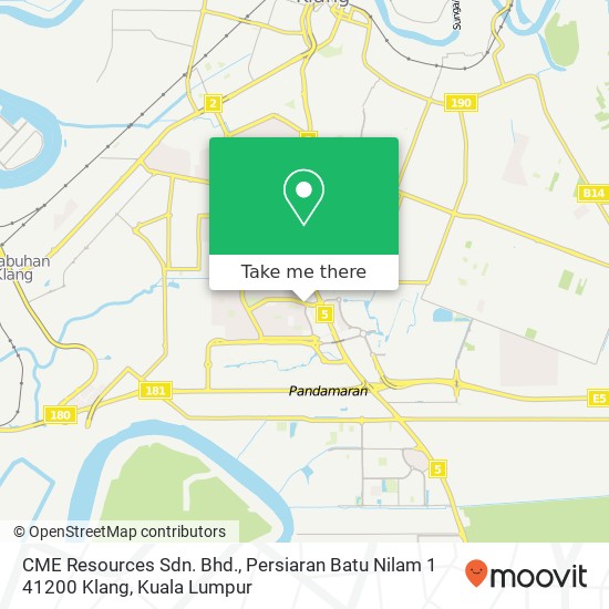 CME Resources Sdn. Bhd., Persiaran Batu Nilam 1 41200 Klang map