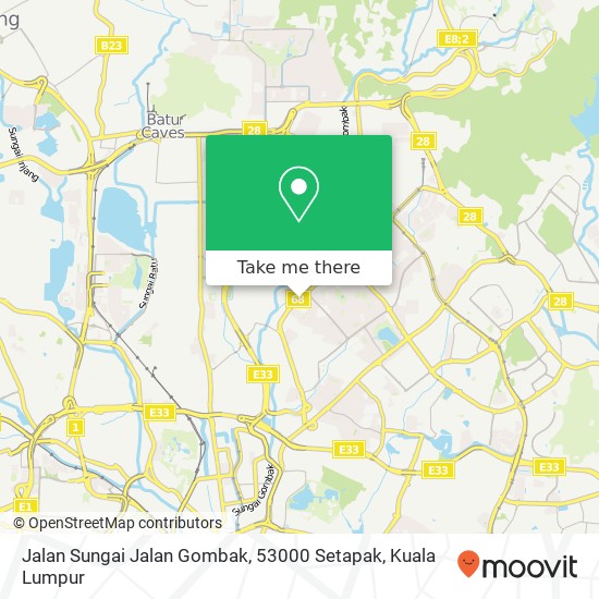 Peta Jalan Sungai Jalan Gombak, 53000 Setapak
