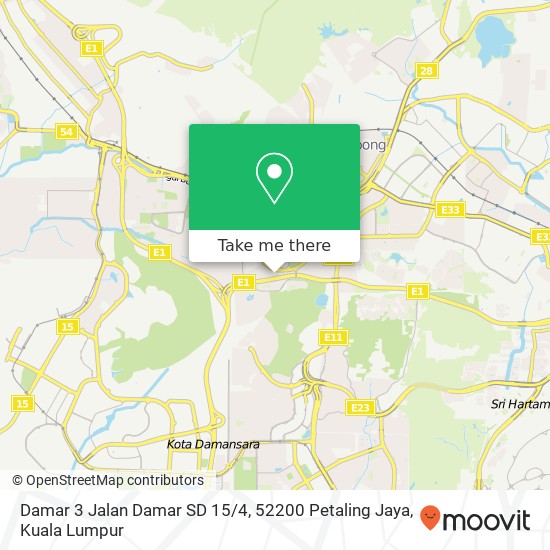 Damar 3 Jalan Damar SD 15 / 4, 52200 Petaling Jaya map