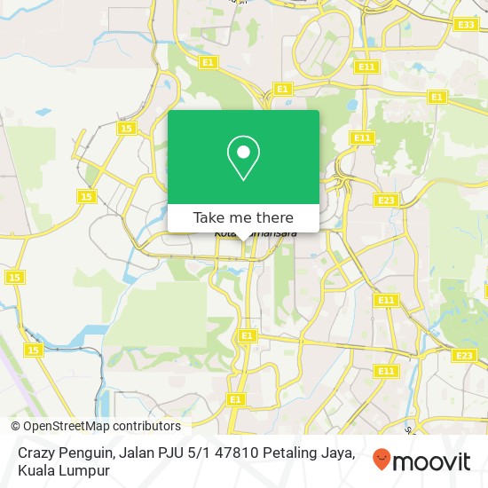 Crazy Penguin, Jalan PJU 5 / 1 47810 Petaling Jaya map