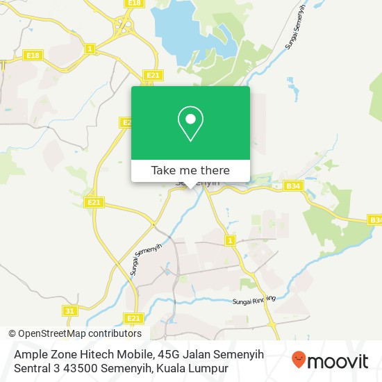 Peta Ample Zone Hitech Mobile, 45G Jalan Semenyih Sentral 3 43500 Semenyih