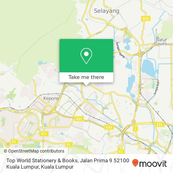 Top World Stationery & Books, Jalan Prima 9 52100 Kuala Lumpur map