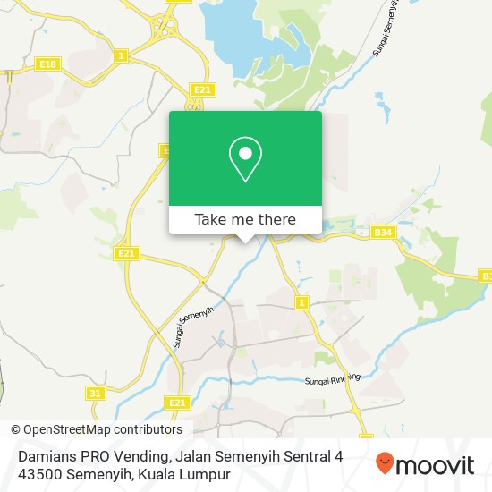 Peta Damians PRO Vending, Jalan Semenyih Sentral 4 43500 Semenyih
