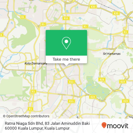 Ratna Niaga Sdn Bhd, 83 Jalan Aminuddin Baki 60000 Kuala Lumpur map