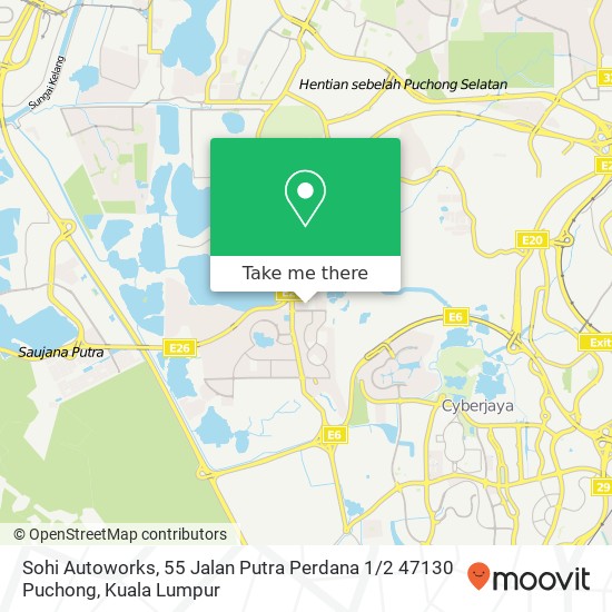 Peta Sohi Autoworks, 55 Jalan Putra Perdana 1 / 2 47130 Puchong