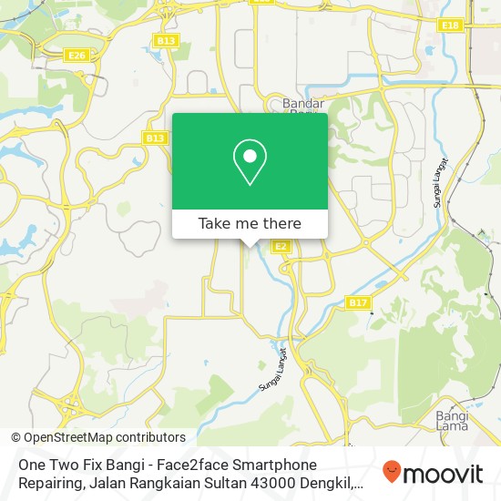 Peta One Two Fix Bangi - Face2face Smartphone Repairing, Jalan Rangkaian Sultan 43000 Dengkil