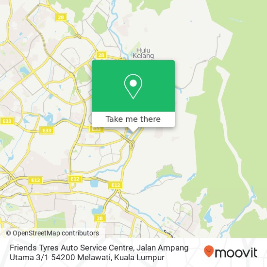 Friends Tyres Auto Service Centre, Jalan Ampang Utama 3 / 1 54200 Melawati map