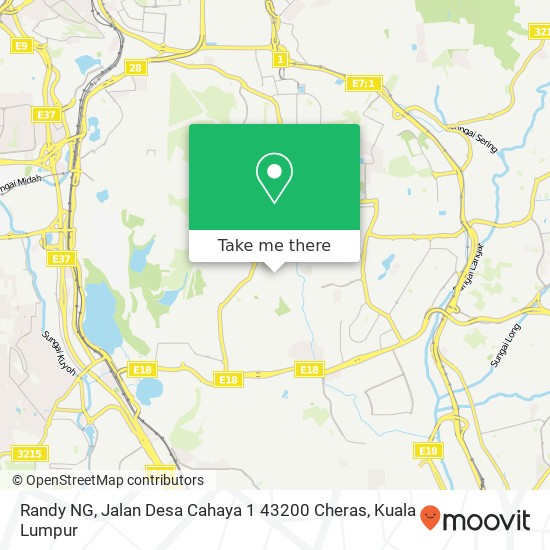 Peta Randy NG, Jalan Desa Cahaya 1 43200 Cheras