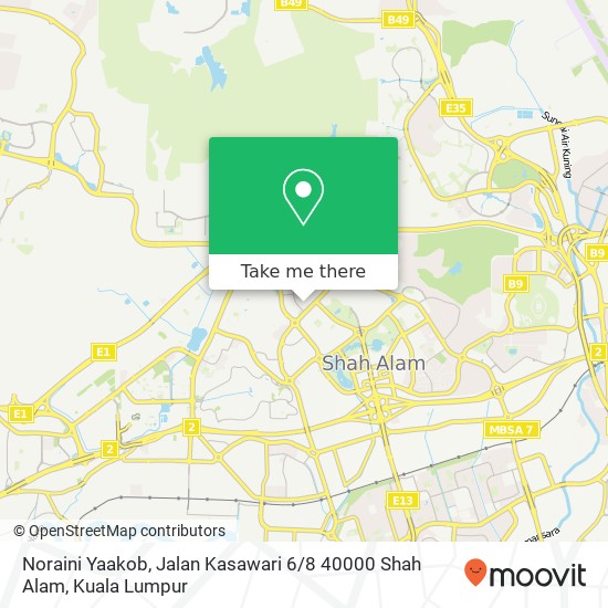 Peta Noraini Yaakob, Jalan Kasawari 6 / 8 40000 Shah Alam