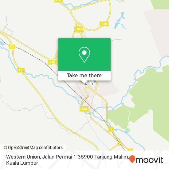 Peta Western Union, Jalan Permai 1 35900 Tanjung Malim