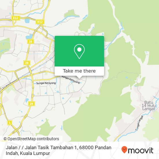 Peta Jalan / / Jalan Tasik Tambahan 1, 68000 Pandan Indah