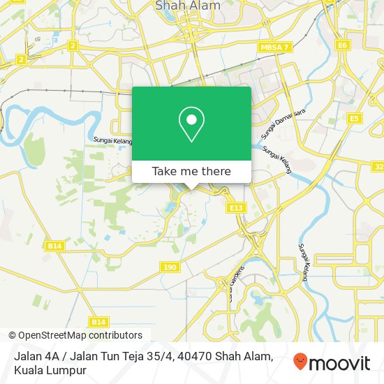 Peta Jalan 4A / Jalan Tun Teja 35 / 4, 40470 Shah Alam