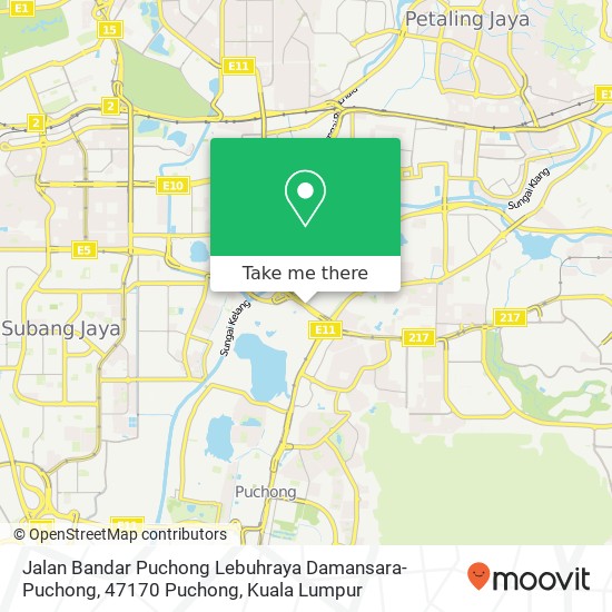 Peta Jalan Bandar Puchong Lebuhraya Damansara-Puchong, 47170 Puchong