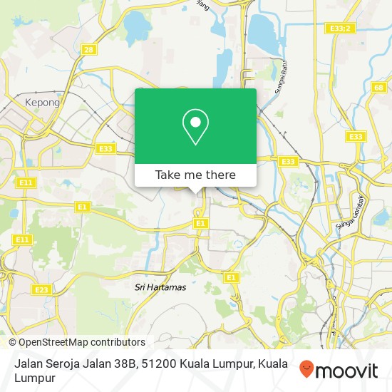 Peta Jalan Seroja Jalan 38B, 51200 Kuala Lumpur