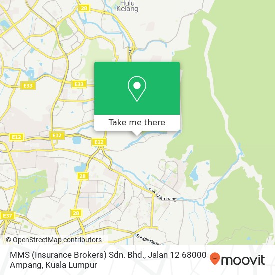 MMS (Insurance Brokers) Sdn. Bhd., Jalan 12 68000 Ampang map