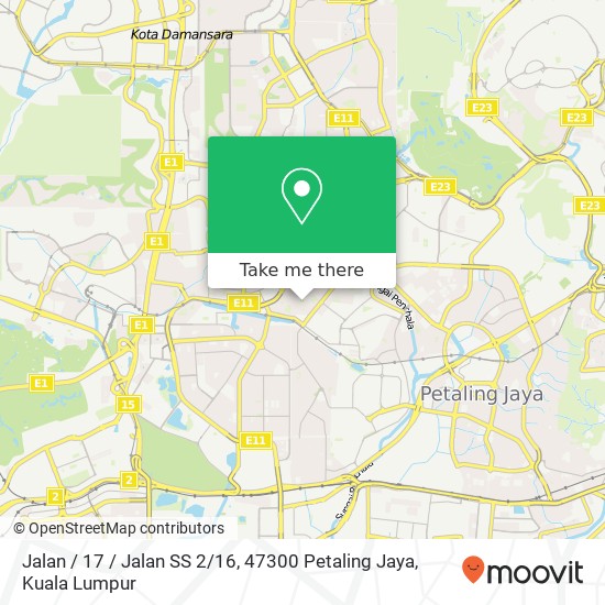 Jalan / 17 / Jalan SS 2 / 16, 47300 Petaling Jaya map