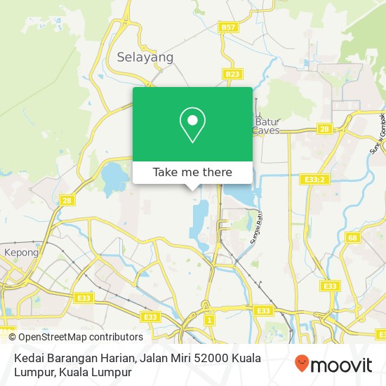 Peta Kedai Barangan Harian, Jalan Miri 52000 Kuala Lumpur