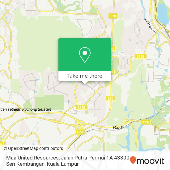 Peta Maa United Resources, Jalan Putra Permai 1A 43300 Seri Kembangan