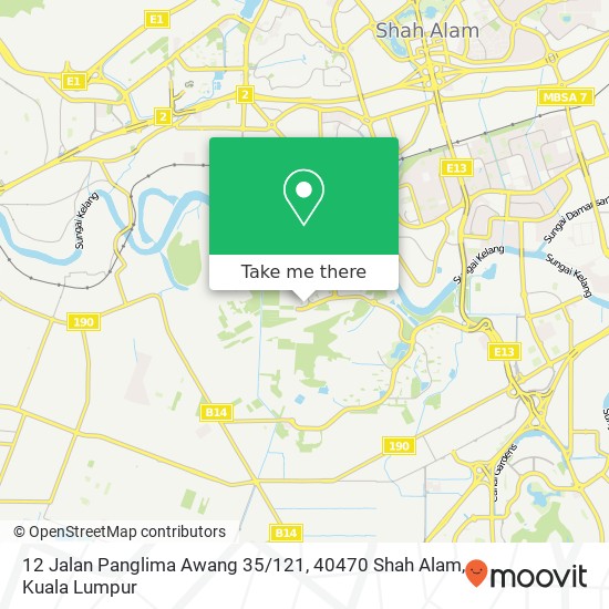 Peta 12 Jalan Panglima Awang 35 / 121, 40470 Shah Alam