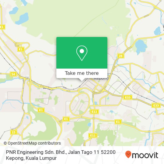 PNR Engineering Sdn. Bhd., Jalan Tago 11 52200 Kepong map