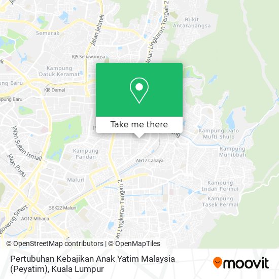 Peta Pertubuhan Kebajikan Anak Yatim Malaysia (Peyatim)