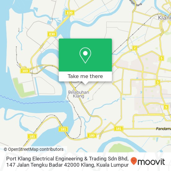 Port Klang Electrical Engineering & Trading Sdn Bhd, 147 Jalan Tengku Badar 42000 Klang map