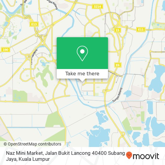 Peta Naz Mini Market, Jalan Bukit Lancong 40400 Subang Jaya